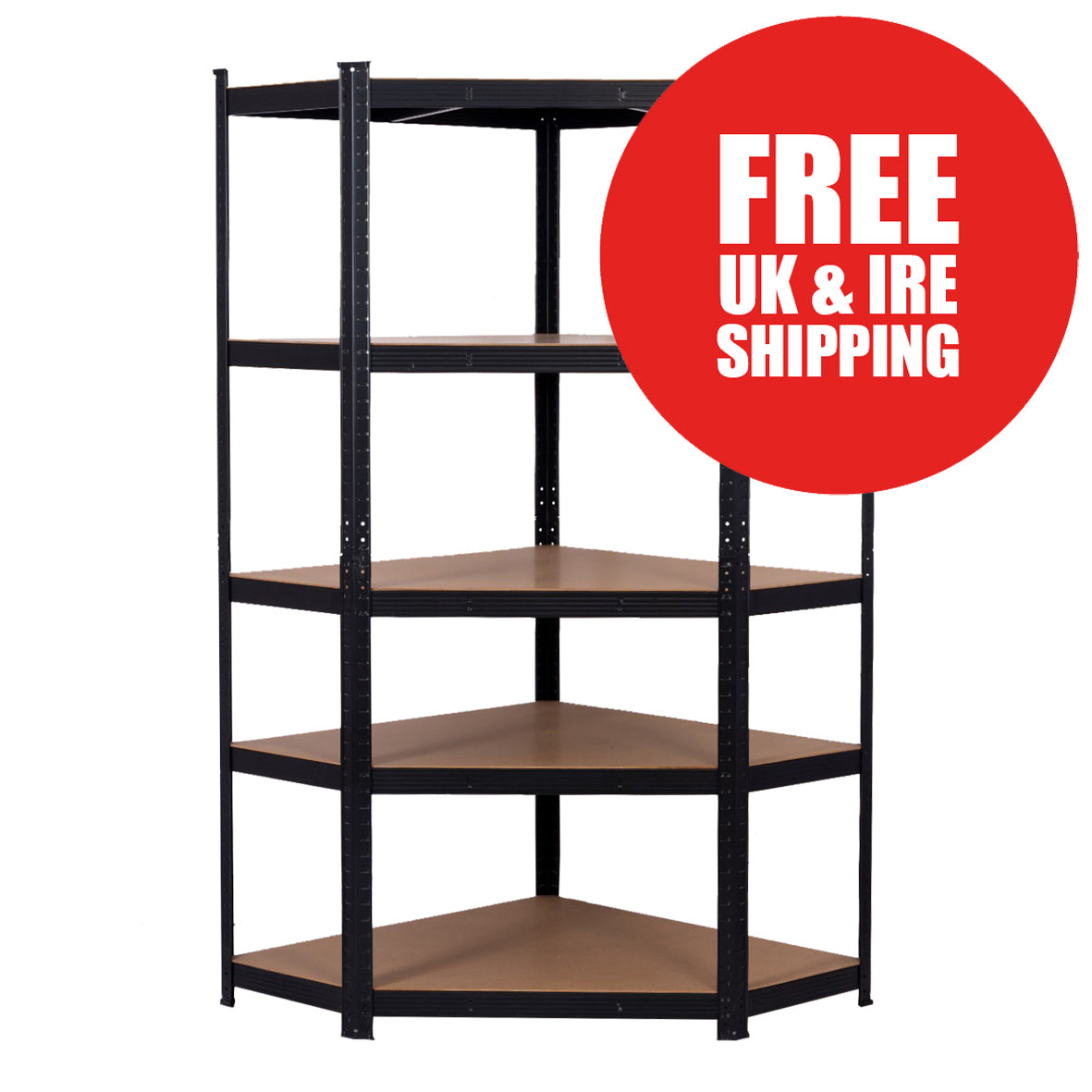 Corner Shelving | 990mm x 300mm x 1800mm | Black | Ref:BS002