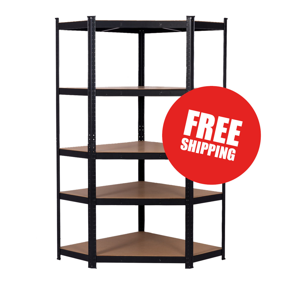 Corner Shelving | 980mm x 400mm x 1800mm | Black | Ref:BS007