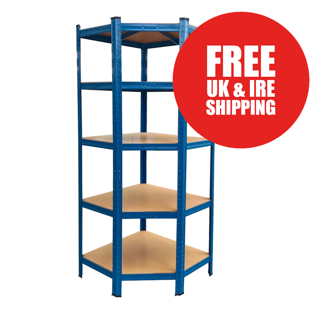 Corner Shelving | 990mm x 400mm x 1800mm | Blue | Ref:BS008