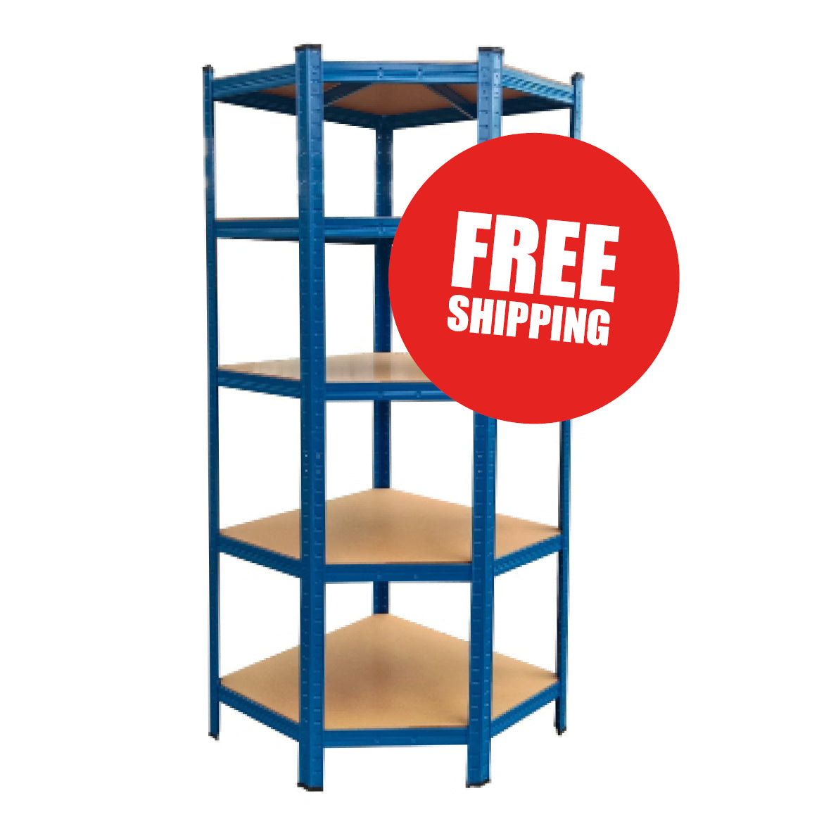 Corner Shelving | 990mm x 400mm x 1800mm | Blue | Ref:BS008