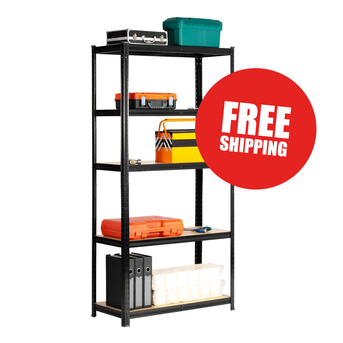 Boltless Shelving | 900mm x 400mm x 1800mm | Black | Ref:BS004