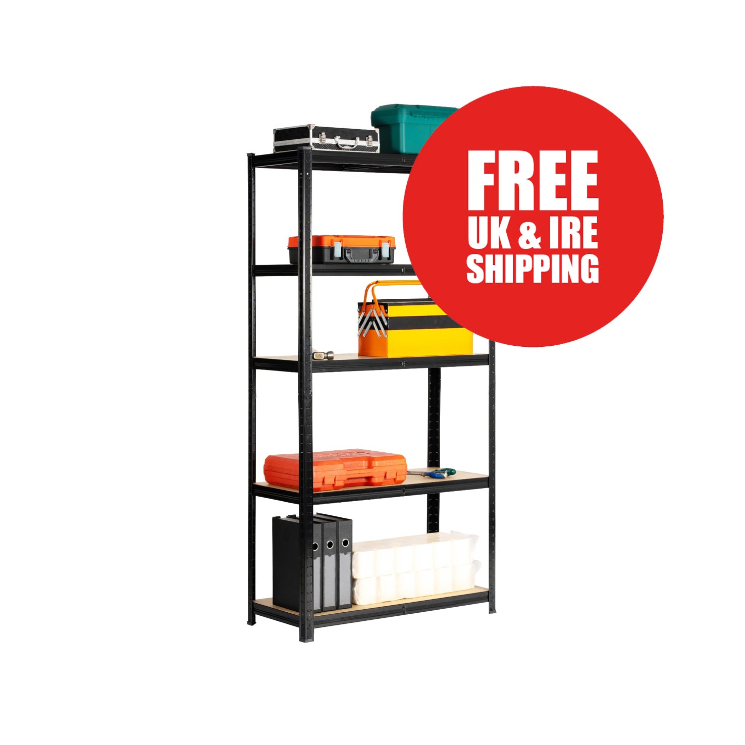 Boltless Shelving | 900mm x 400mm x 1800mm | Black | Ref:BS004