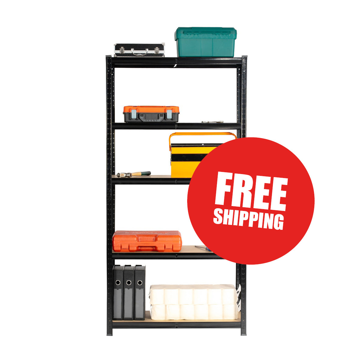 Boltless Shelving | 900mm x 300mm x 1800mm | Black | Ref:BS001