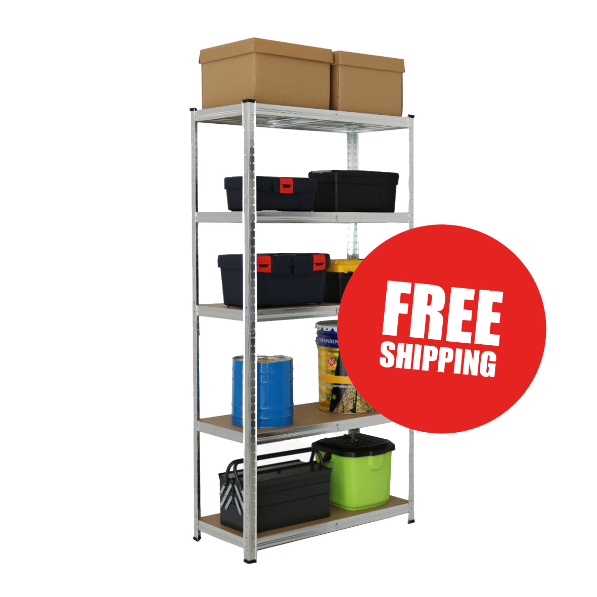 Boltless Shelving | 900mm x 400mm x 1800mm | Galvanised | Ref:BS003