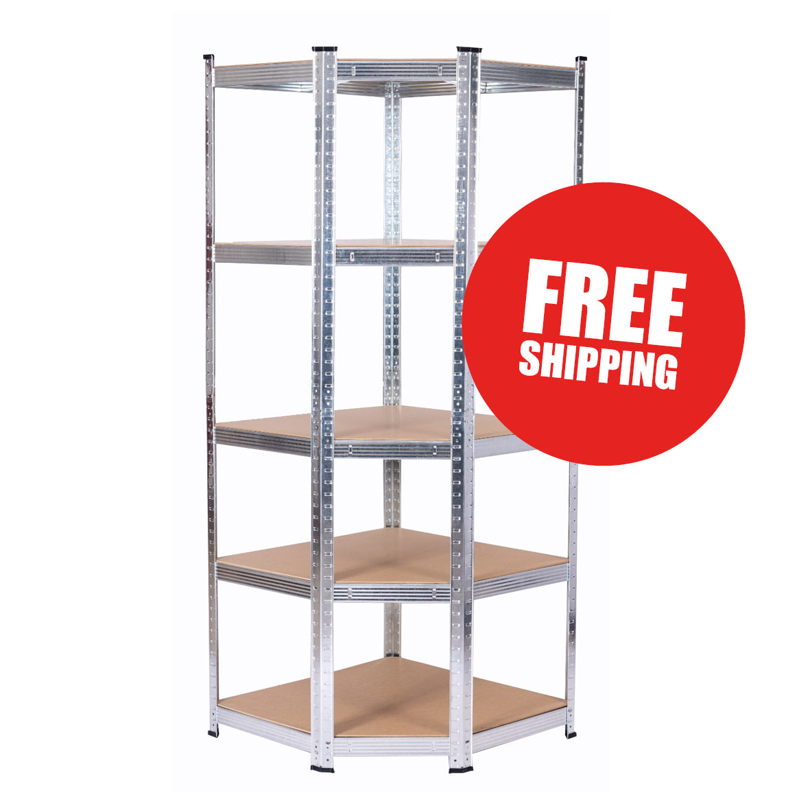 Corner Shelving | 980mm x 400mm x 1800mm | Galvanised | Ref:BS006
